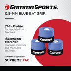 Gamma Sports Supreme Tac Baseball Grip Wrap (3 Pack) - Tacky, Absorbent, Non-Slip, Easy To Apply - Great For Any Size Handle, Al