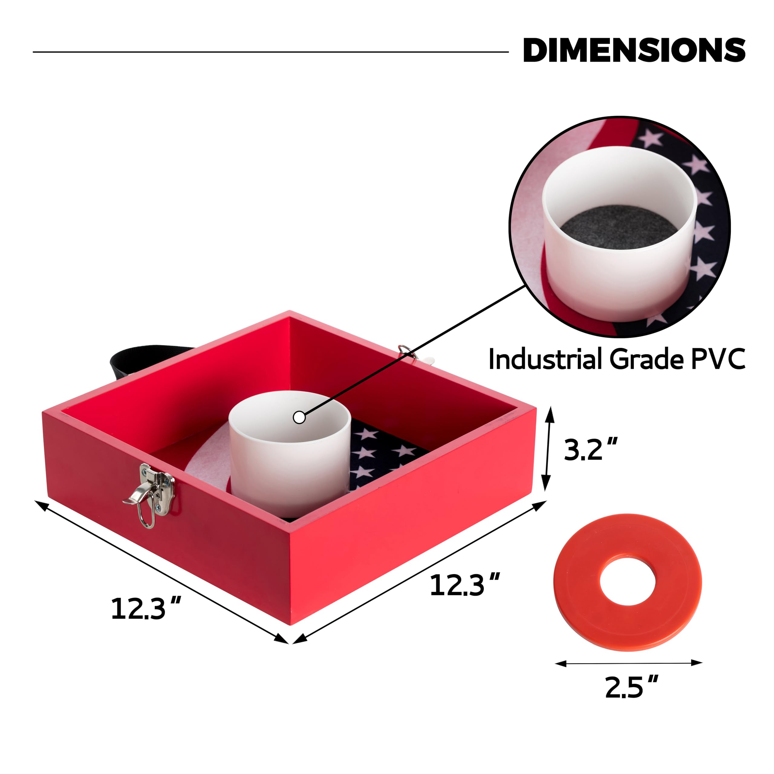 Wooden Washer Toss Game With 8 Washers