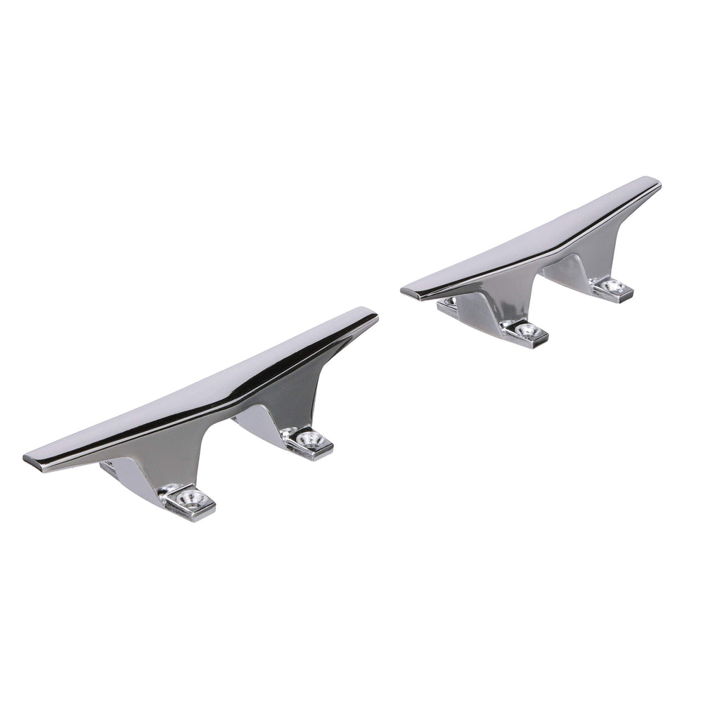 Attwood 6245-6 Chrome-Plated Zinc Cleats, 6 Inches Long, 2 3/32 Inches Wide, Install With 4 Included #10 Fasteners