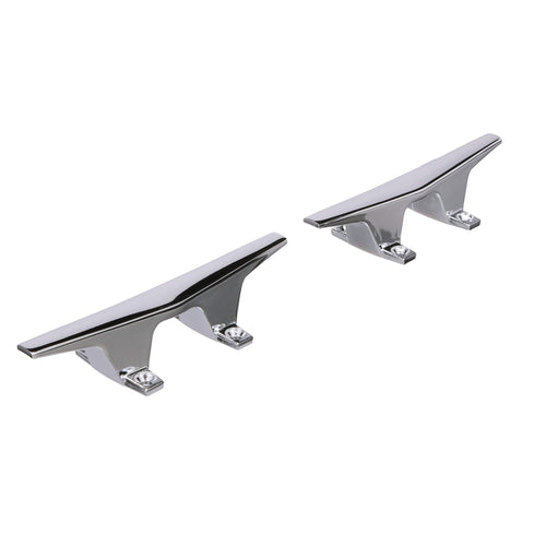 Attwood 6245-6 Chrome-Plated Zinc Cleats, 6 Inches Long, 2 3/32 Inches Wide, Install With 4 Included #10 Fasteners