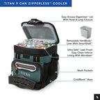 Titan by Arctic Zone 9 Can Zipperless Soft Cooler with HardBody Liner, Jungle Hunt