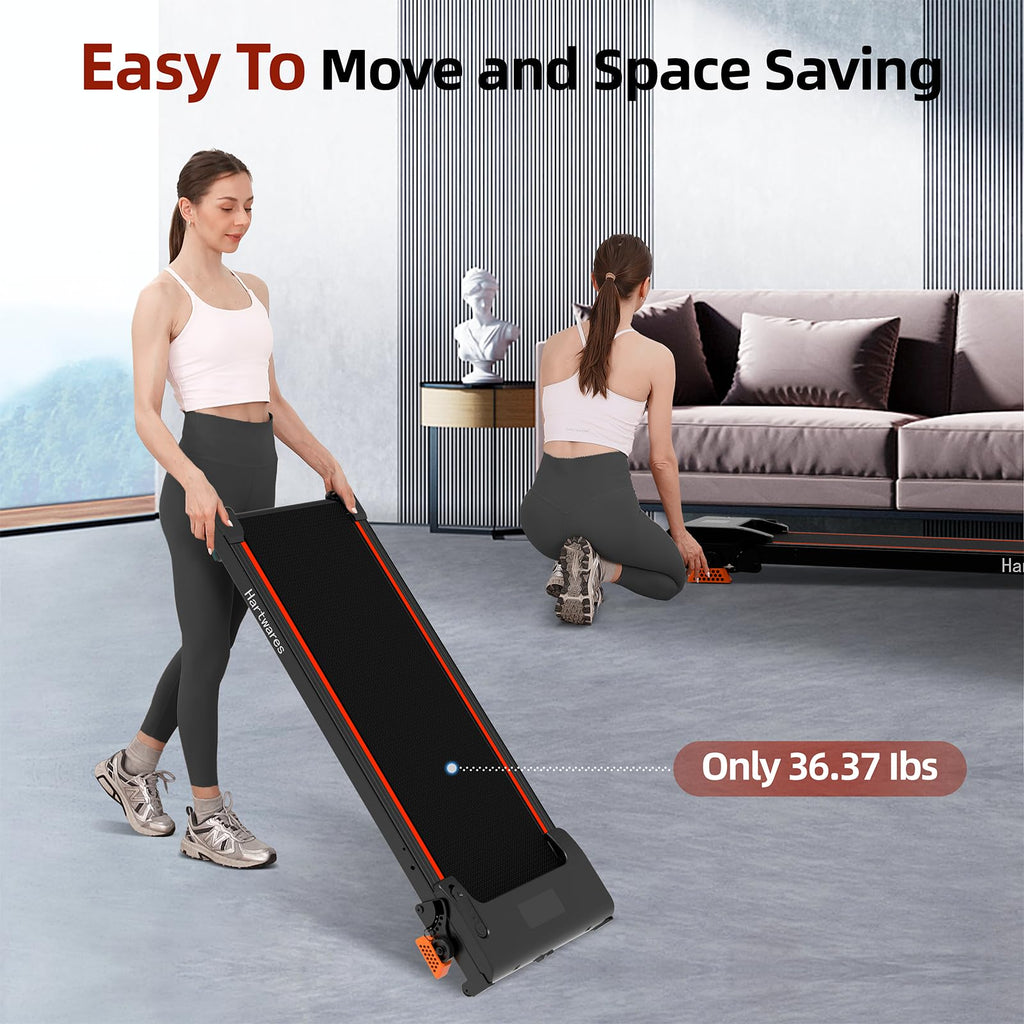 Hartwares Walking Pad Treadmill With 9% Incline, 2.5Hp Quiet Treadmills For Home Office Small, Portable Walking Pad With 265Lb C