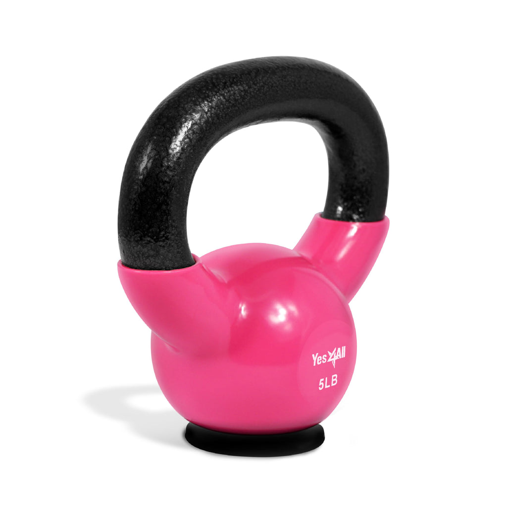 Yes4All Training Kettlebells Weights (5-50Lb)- Home Gym Equipment For Strength Training Exercises With Comfort Vinyl Coated Grip