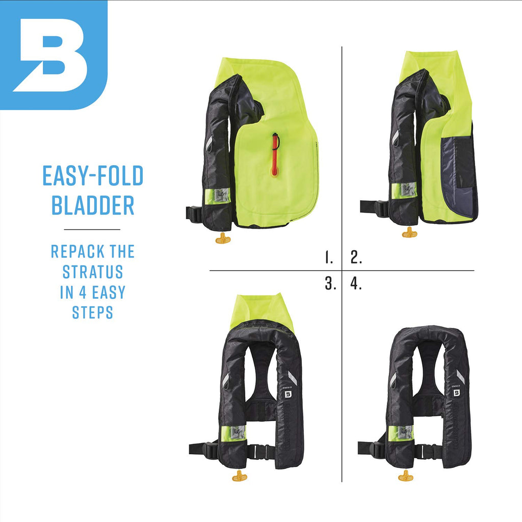 Bluestorm Gear Stratus 35 Inflatable Pfd Life Jacket (Nitro Red)  Us Coast Guard Approved Automatic/Manual Life Vest For Adults