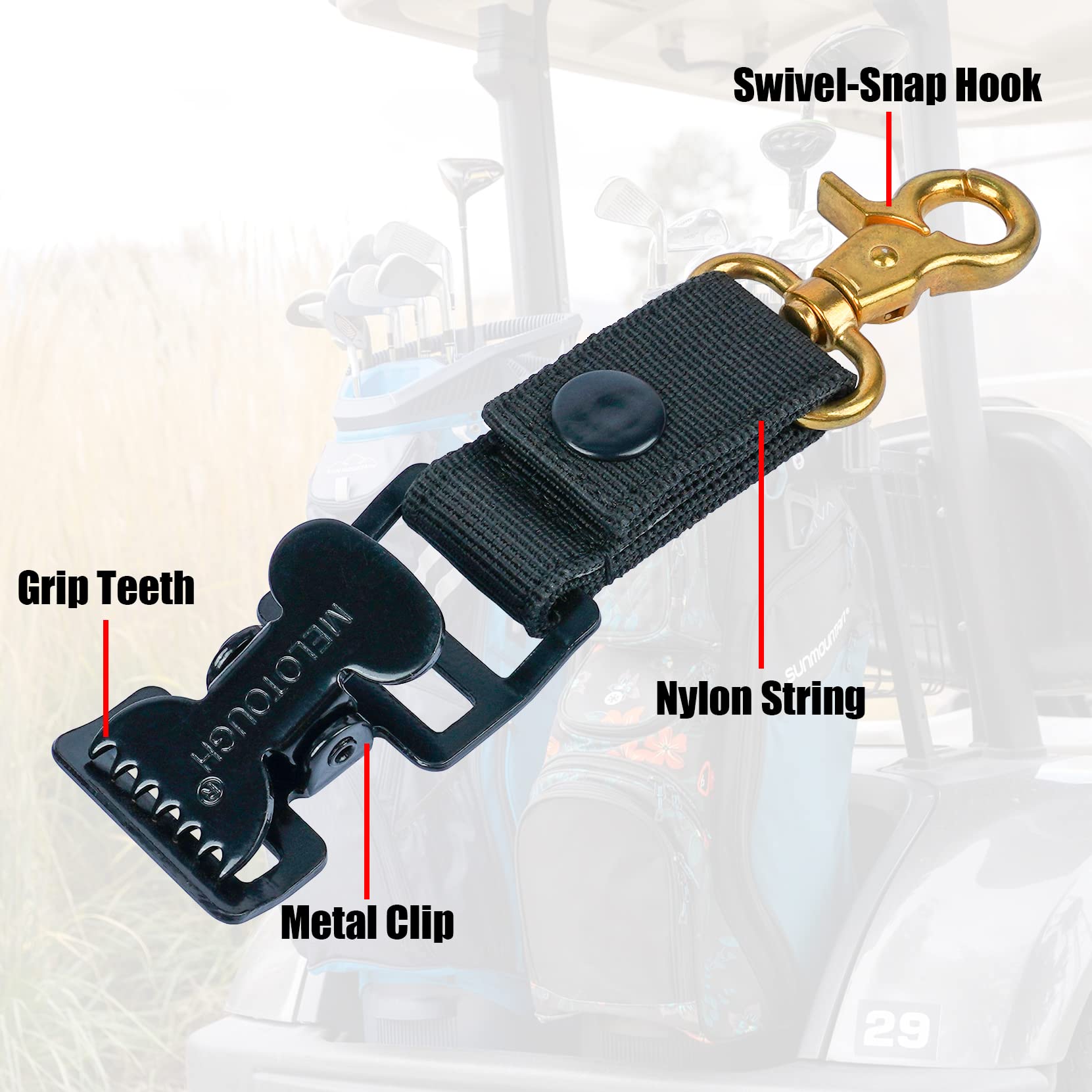 Melotough Golf Glove Holder Clip Gloves Belt Holder Gloves Keeper With Alligator Clips For Work Construction Gloves Golf Accesso