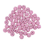 Ph Pandahall 10Mm Pink Rhinestones Beads 100Pcs Pave Disco Ball Clay Beads Polymer Clay Crystal Beads Round Craft Beads For Frie