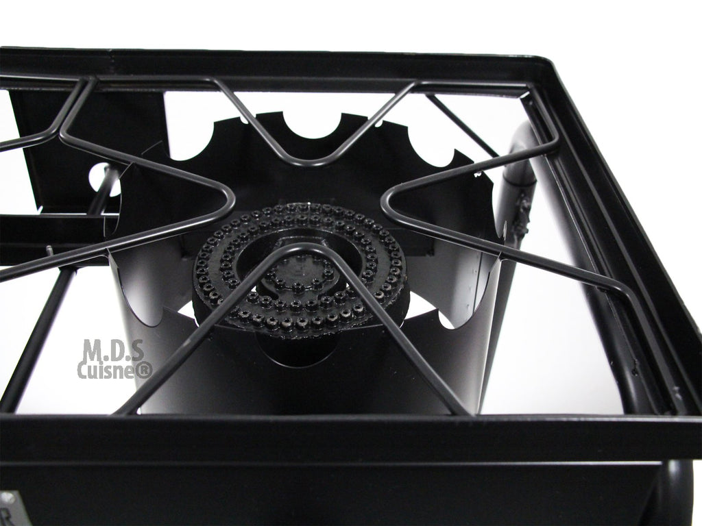 M.D.S Cuisine Cookwares Double Two Burner Stove Heavy Duty Outdoor Stand Portable Bbq Grill Camping