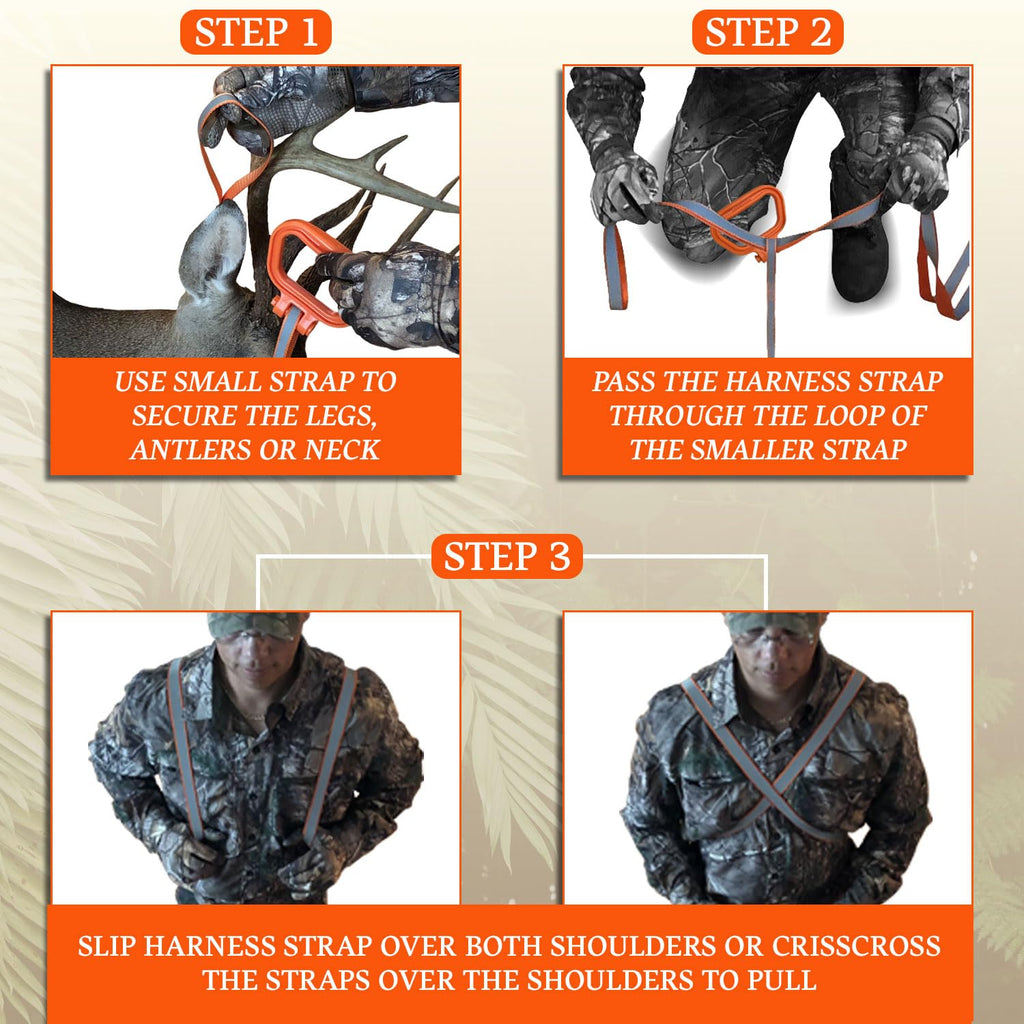 Multus: Perfect Deer Drag And Harness 2 Pack; Every Way To Drag A Deer In One Product Fast & Easy! Dual Harness Deer Drag With H