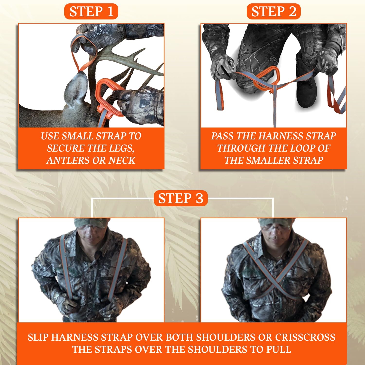 Multus: Perfect Deer Drag And Harness 2 Pack; Every Way To Drag A Deer In One Product Fast & Easy! Dual Harness Deer Drag With H