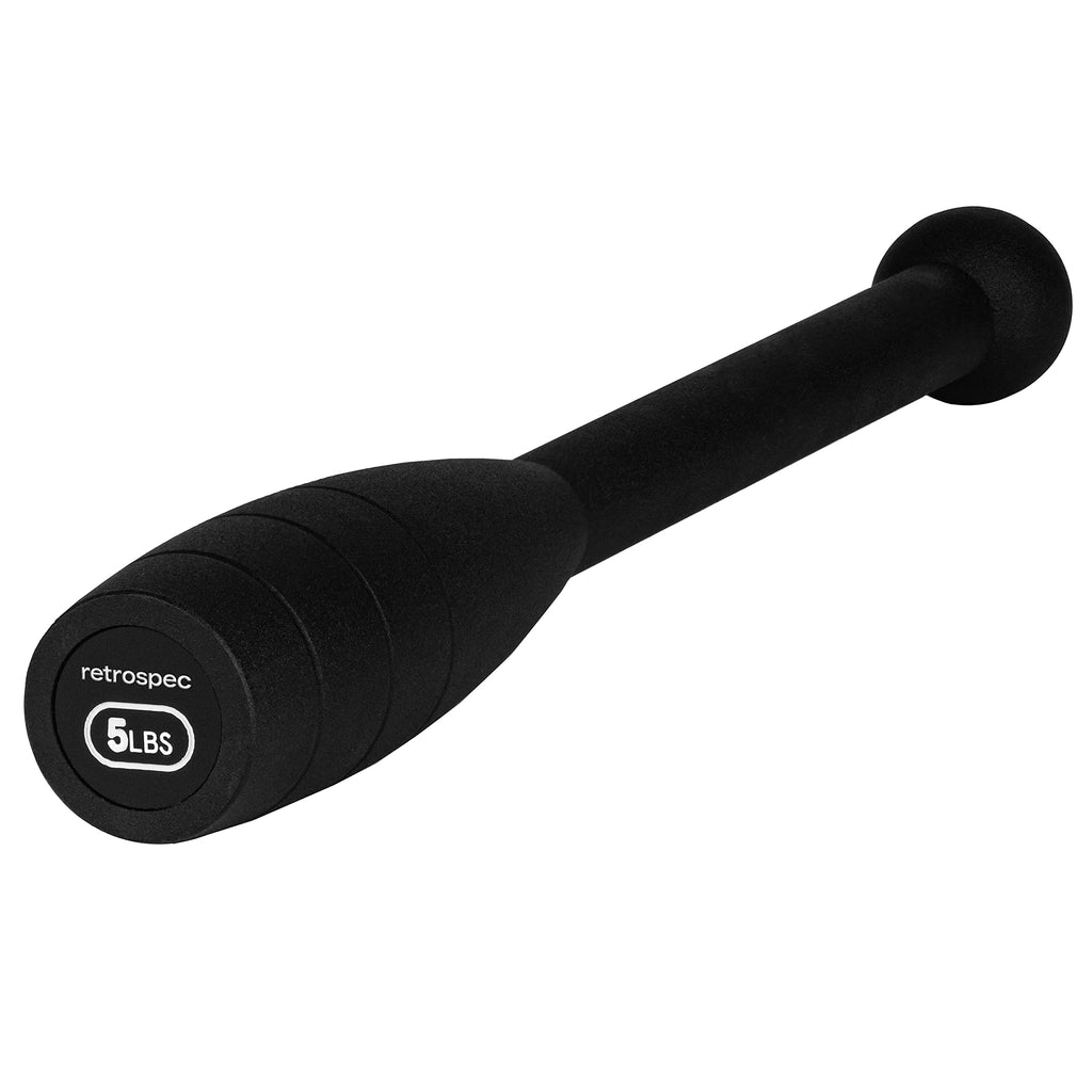 Retrospec Steel Club SC- 5lb for Men & Womens Strength Training & Full Body Workouts , Matte Black