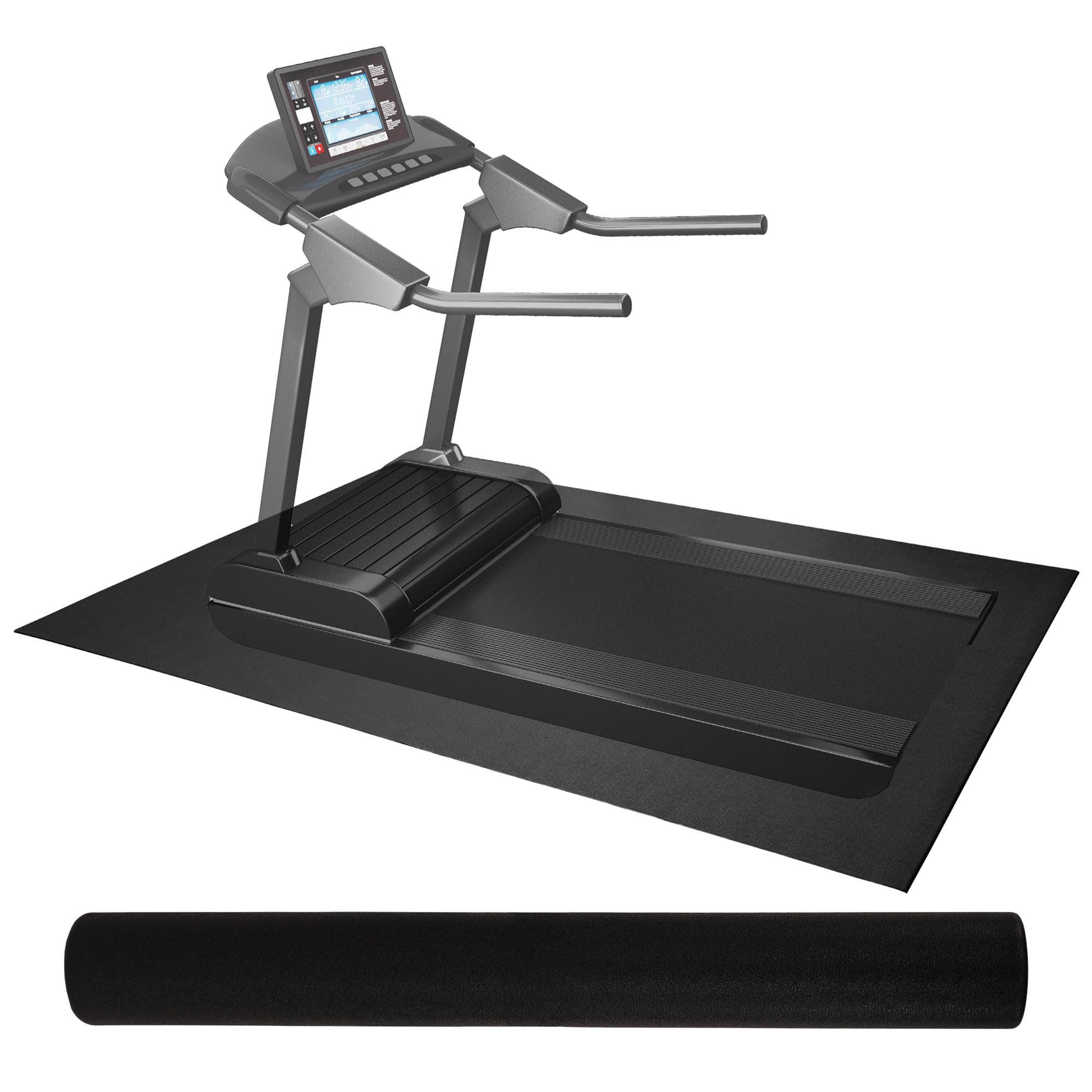 BalanceFrom 7x5 Feet High-Density Gym Equipment Floor Mat, 1/4-Inch Thick PVC - Non-Slip Flooring for Treadmill, Stationary Bike