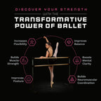 Vita Barre Portable Freestanding Double Ballet Barre, Prodigy, 4 Ft Bars, Satin Silver  Adjustable Height, Usa Made, Home Or Gym