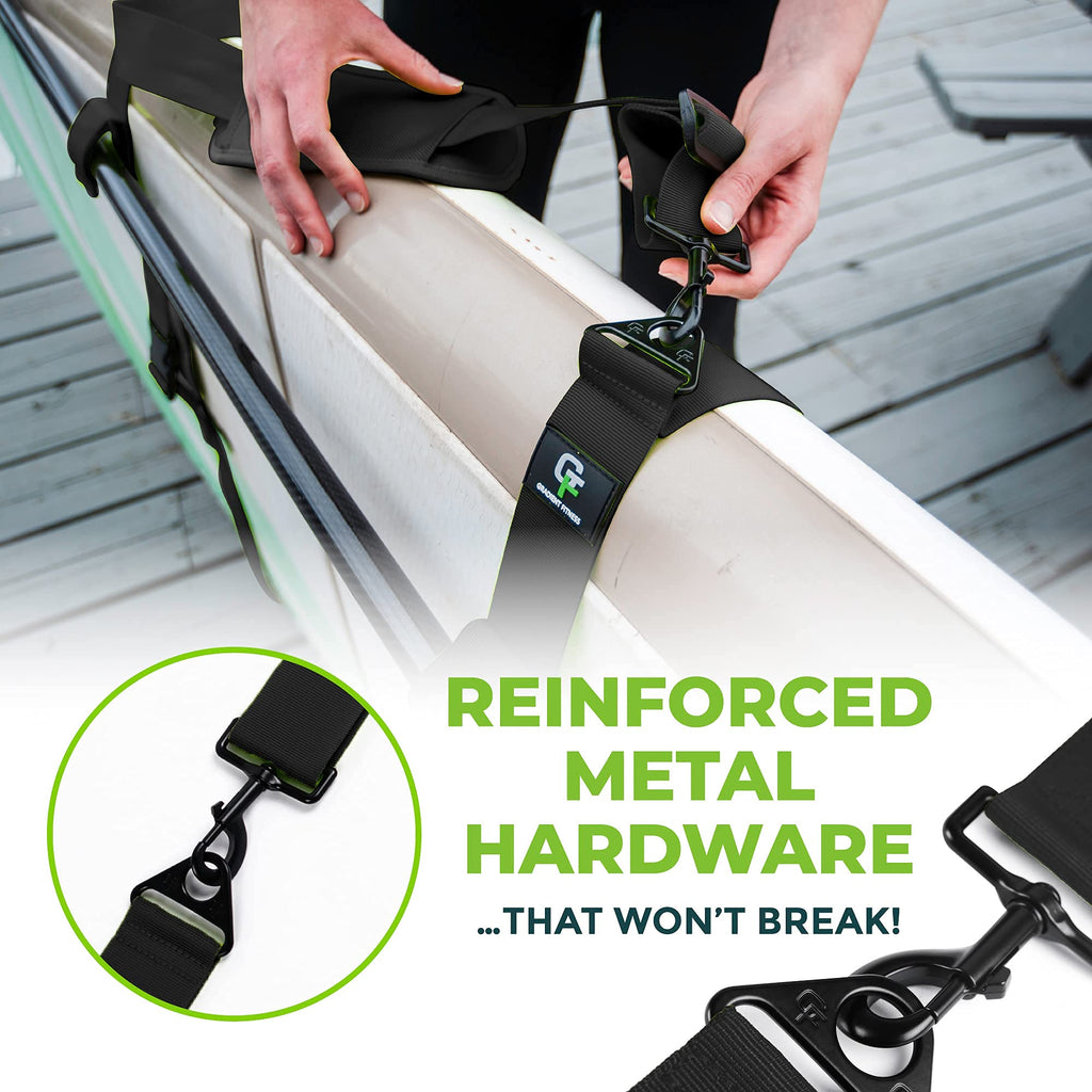 Gradient Fitness Kayak Paddle Board Carrier (Black)/Surfboard Straps For Shoulder  Hands-Free Carrying Straps For Paddleboards W