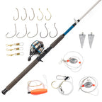 Zebco 606 Salt Fisher Spincast Reel and Fishing Rod Combo, 7-Foot 2-Piece Telescopic Rod, Med-Heavy Power, Mod-Fast Action, Size