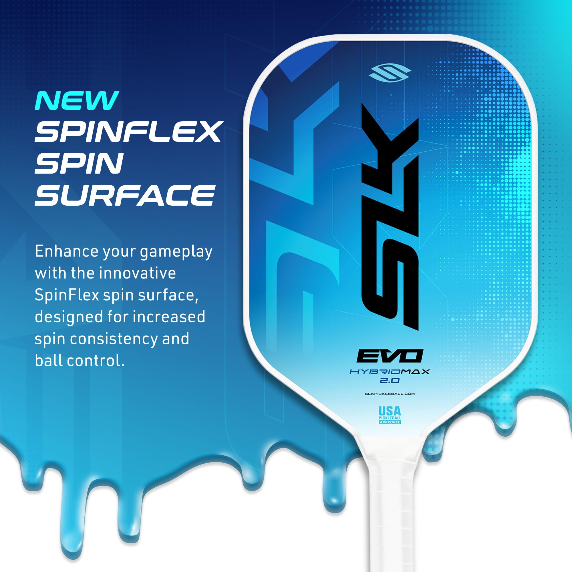 Selkirk Sport Slk Evo Hybrid Xl Pickleball Paddle By Selkirk Sport | C7-Flex Hybrid Fiberglass Pickleball Paddle Face With Spinf