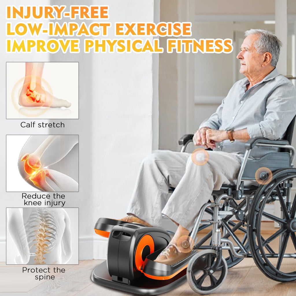 Upgraded Under Desk Elliptical Machine, Electric Ellipse Leg Exerciser For Seniors, Adjustable 12 Speed, Elliptical Stepper For