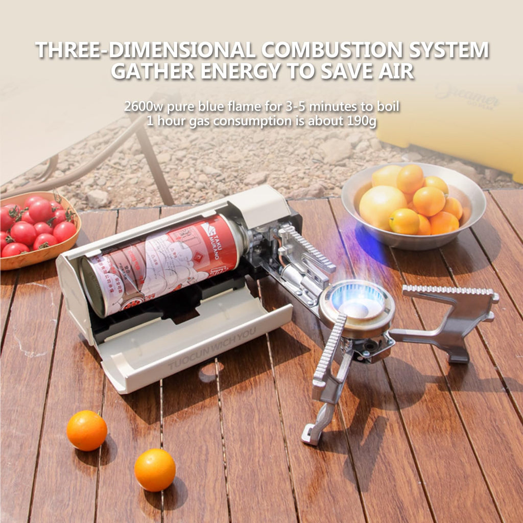 Airoka 2600W Cassette Stove, Multi-Stage Adjustable Fire, Portable Gas Tank Butane Gas Stove With Storage Package, Easy To Carry