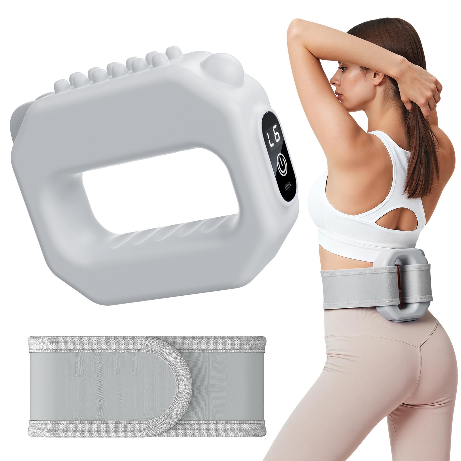 MERACH Vibration Plate for Lymphatic Drainage, Whole Body Workout Equipment for Women, Vibration Plate with Adjustable Strap, 6-