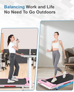Gywowken Walking Pad With 5% Incline, Under Desk Portable Treadmill For Home Office 4 In 1, Ultra Quiet