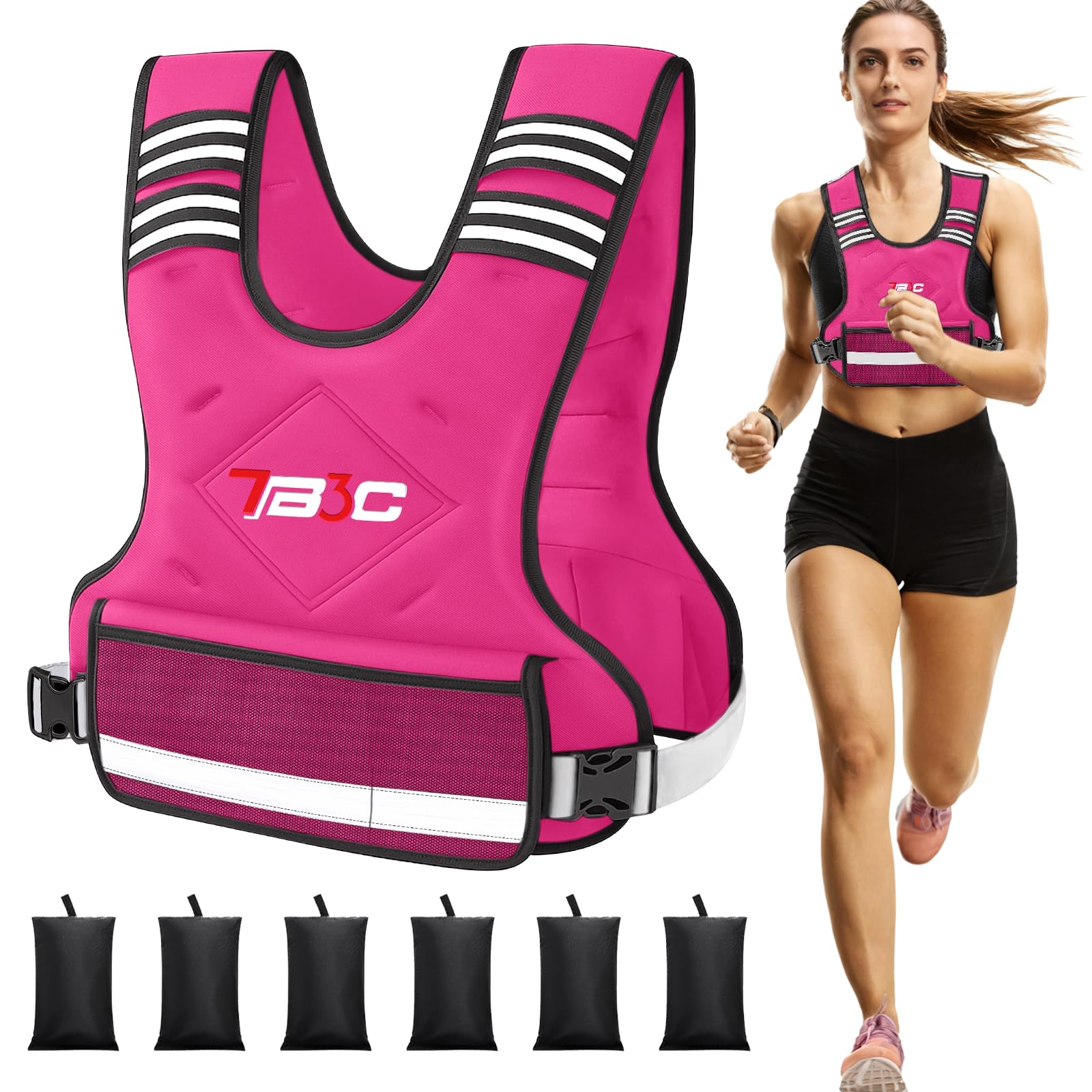 TB3C Adjustable Weighted Vest for Women - 04-10lb/11-20lb/20-32lb for Strength Training Body Weight Vest for Running Walking and