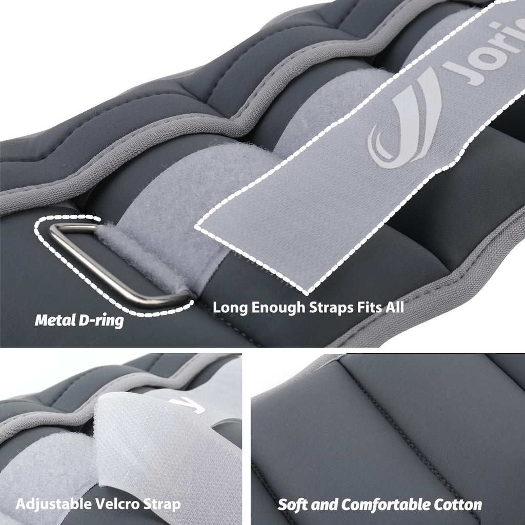 Adjustable Ankle Weights For Women Men Kids 1-8 Lbs 1 Pair Wrist Leg Arm Weights With Removable Weight, Strength Training Weight