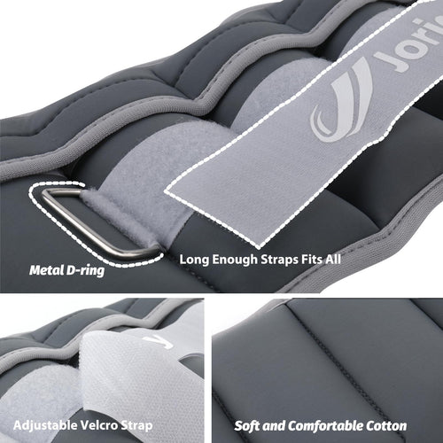 Adjustable Ankle Weights For Women Men Kids 1-8 Lbs 1 Pair Wrist Leg Arm Weights With Removable Weight, Strength Training Weight