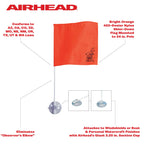 Airhead Stik-A-Flag Water Ski Flag - Attaches To Boat Windshield For Convinience - Enhanced Visibility And Safety For Water Skii
