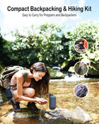 Portable Camping Water Purifier Dual 0.01 Micron Water Filtration System For Outdoor Backpacking, Hiking, Emergency - Dual Filte