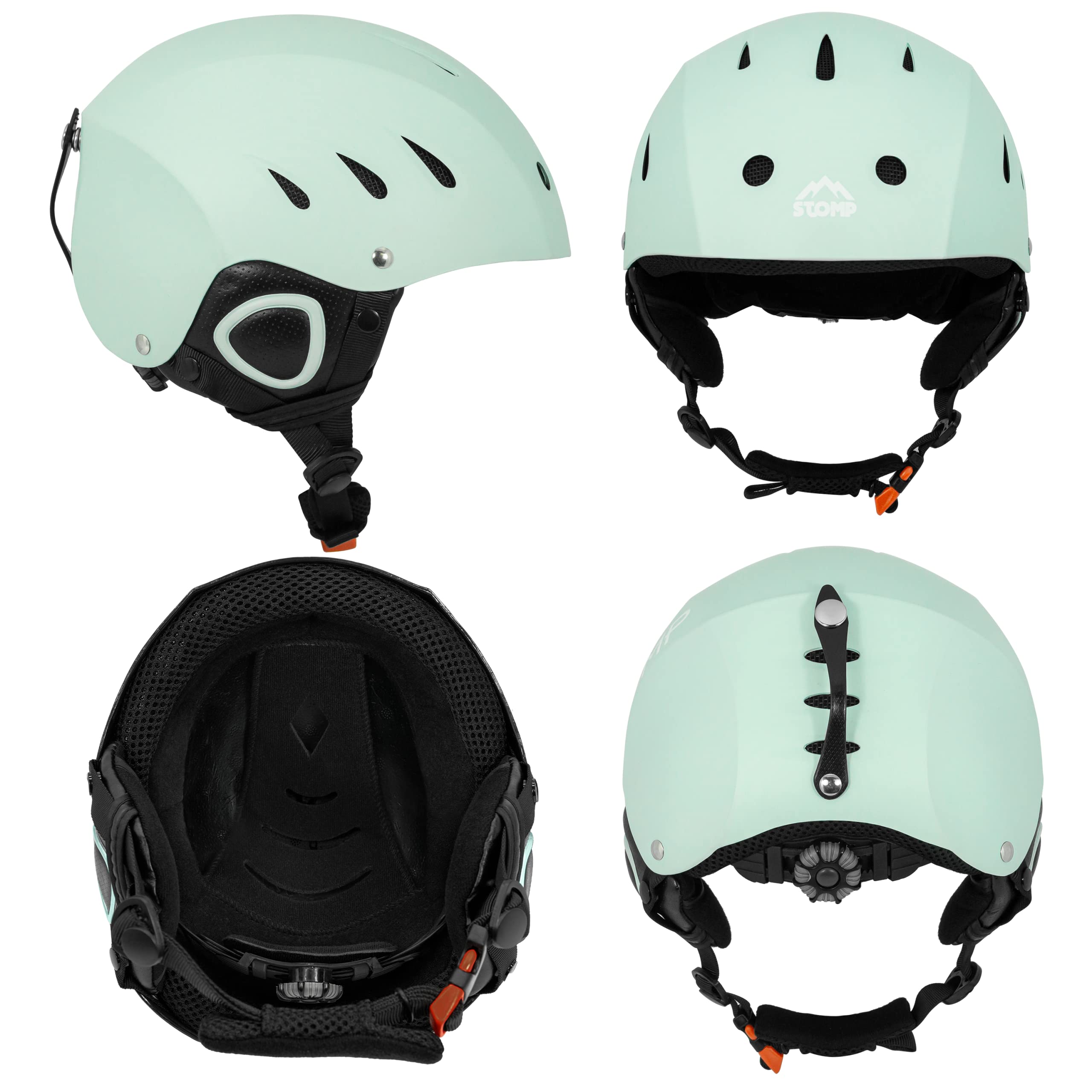 Stomp Ski & Snowboarding Snow Sports Helmet With Build-In Pocket In Ear Pads For Wireless Drop-In Headphone (Matte Frost, X-Larg