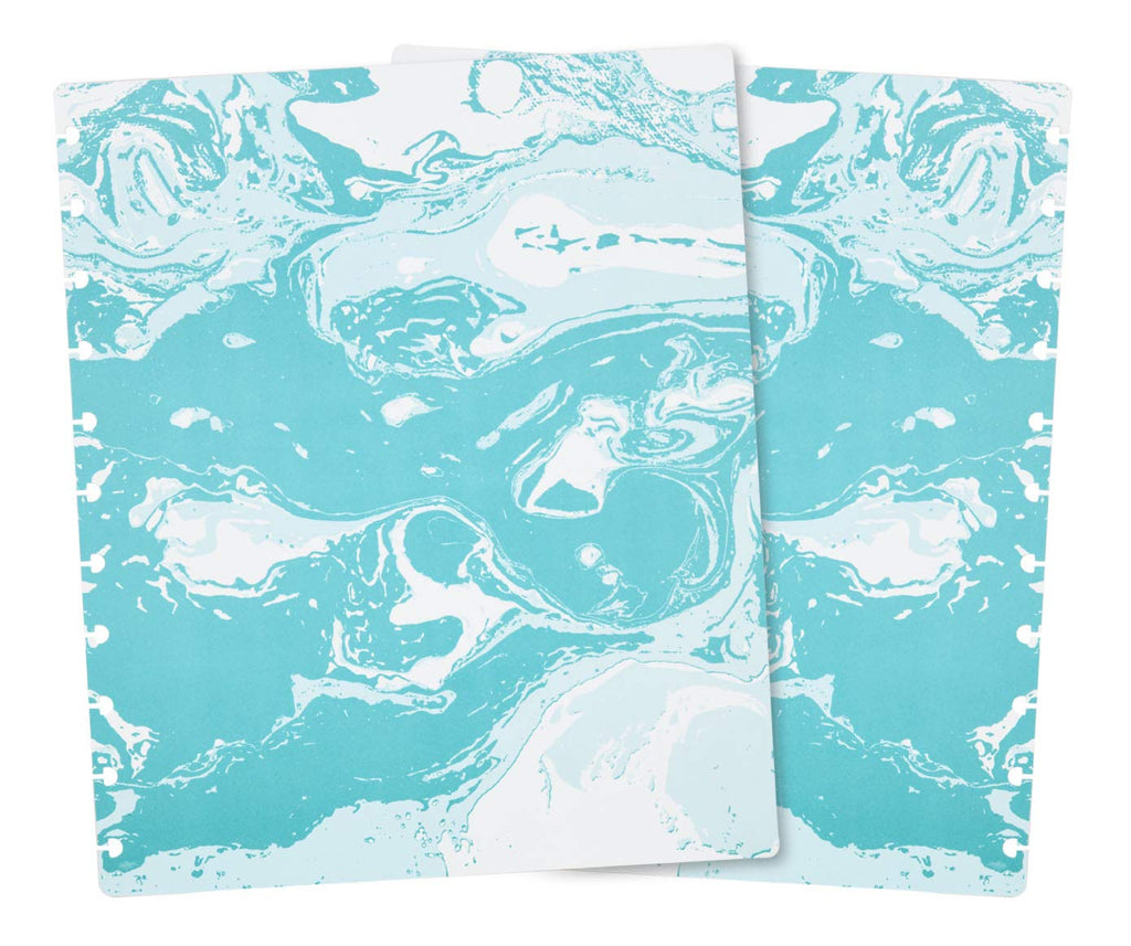 Talia Discbound Notebooks, Planner, Customizable, (Ymarble Flow Turquoise Wsilver Discs, Letter (85In X 11In))