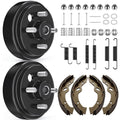 Golf Cart Rear Brake Drum Maintenance Kit for EZGO TXT PDS 1997-UP Electric, Brake Repair Kit with Hub Drums, Brake Shoes & Spri