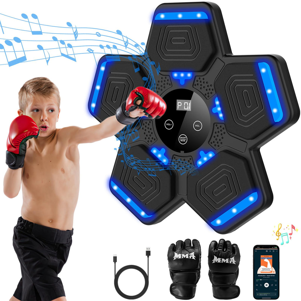Lolbox 2024 Music Boxing Machine For Kids, Smart Bluetooth Boxing Machine With Boxing Gloves Wall Mounted, Music Boxing Target W