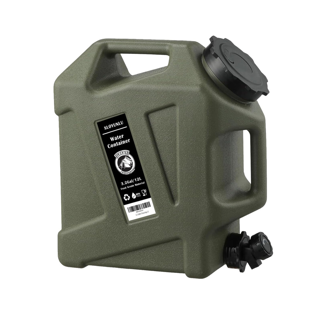 3.2 Gallon Water Jug With Spigot, Bpa Free Leak-Proof Camping Water Container, Portable Emergency Water Storage For Outdoor Hiki