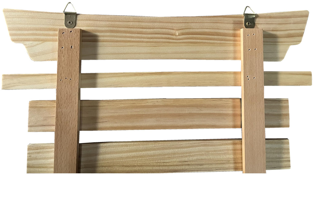 12 Belt Taekwondo Belt Display Rack With Stickers, Pine (12 Belt)