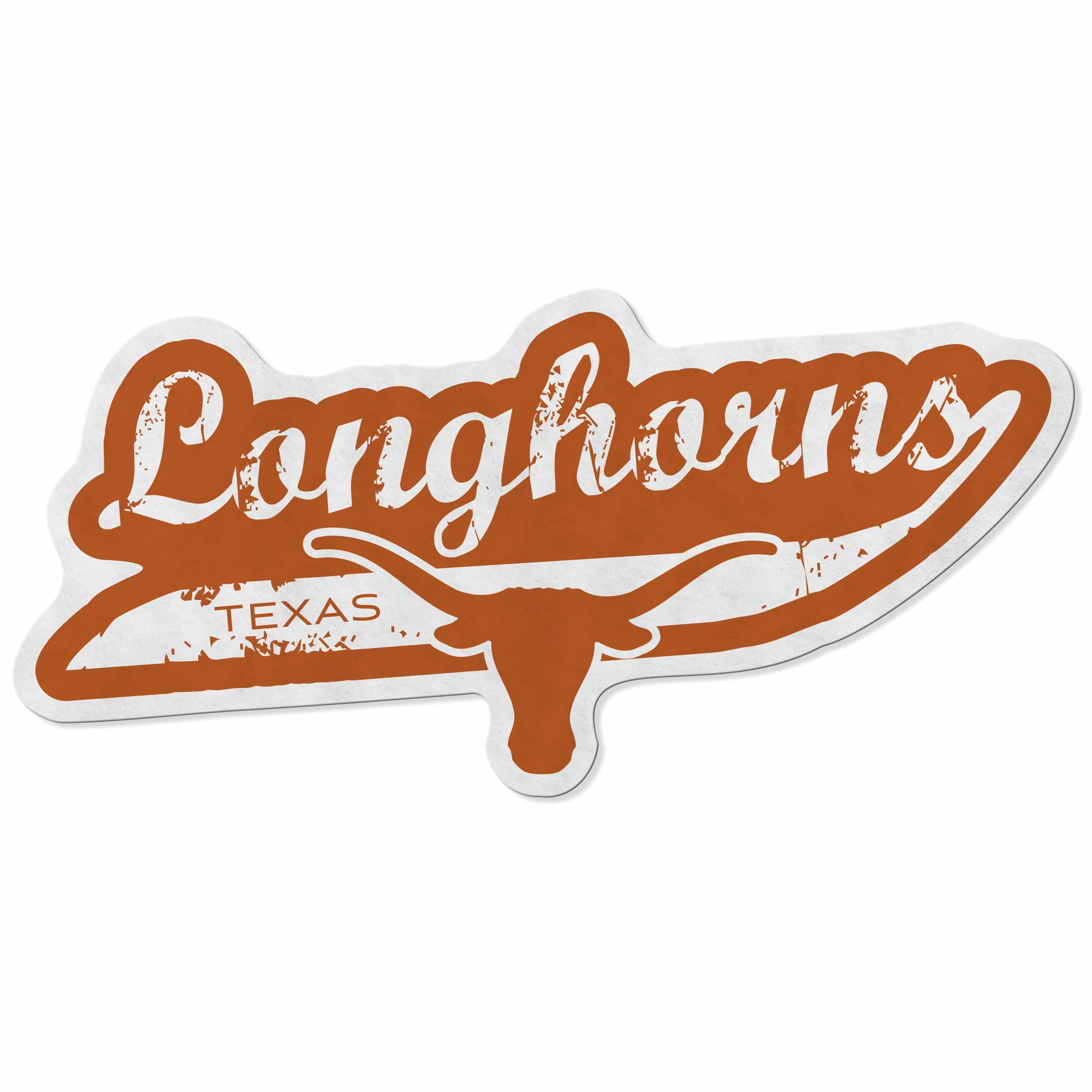 Rico Industries Ncaa Texas Longhorns Distressed Shape Cut Pennant - Home And Living Room D  Cor - Soft Felt Ez To Hang 18X0.10X1