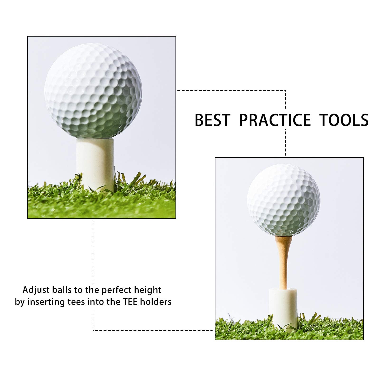 10 Set Golf Rubber Tee Holder Set For Driving Range Golf Practice Mat Indoor Outdoor Size 1.5 Inch (10 Golf Rubber Tee Holders,