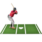 Shopsource Baseball Batting Mat, 10 x 3.8 FT Softball Hitting Mat, Upgraded Anti-Slip Mat with Stitched Embroidery Turf, Softbal