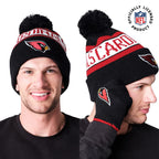 Ultra Game Nfl Mens Womens Super Soft Winter Beanie Knit Hat With Extra Warm Touch Screen Gloves, Arizona Cardinals, Team Color