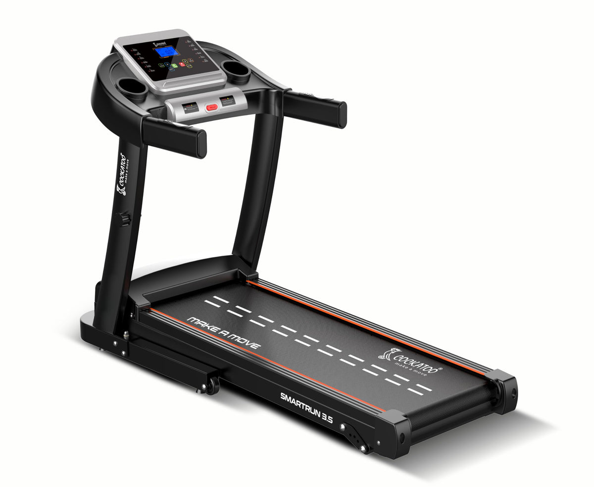 Cockatoo Smartrun3.5 3.5Hp Peak Dc Motorized Treadmill For Home, With 3 Level Manual Incline, Max Speed 14 Km/Hr, Max User Weigh