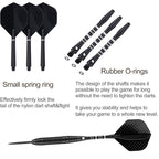 Sanfeng Steel Tip Darts Set For Dartboard, Professional Darts With Metal Tip 22 Grams Black Aluminium Nylon Shafts 9 Flights 50