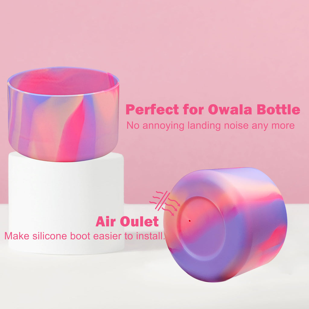 Heyskay 2Pcs Silicone Boot For Owala Flask Water Bottle 32Oz Anti-Slip Protective Sleeve For Owala Twist,Freesip And Flip Stainl