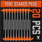 Horusdy 26 Pack Heavy Duty Tent Stakes Tent Pegs Camping Stakes With With 4X13Ft Rope & 1 Stopper T Pull Hook