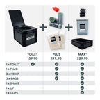 Boxio Toilet Max+ Starter Kit, Portable Camping Toilet, Composting Toilet 14,7 X 11,8 X 11,0, Made In Germany