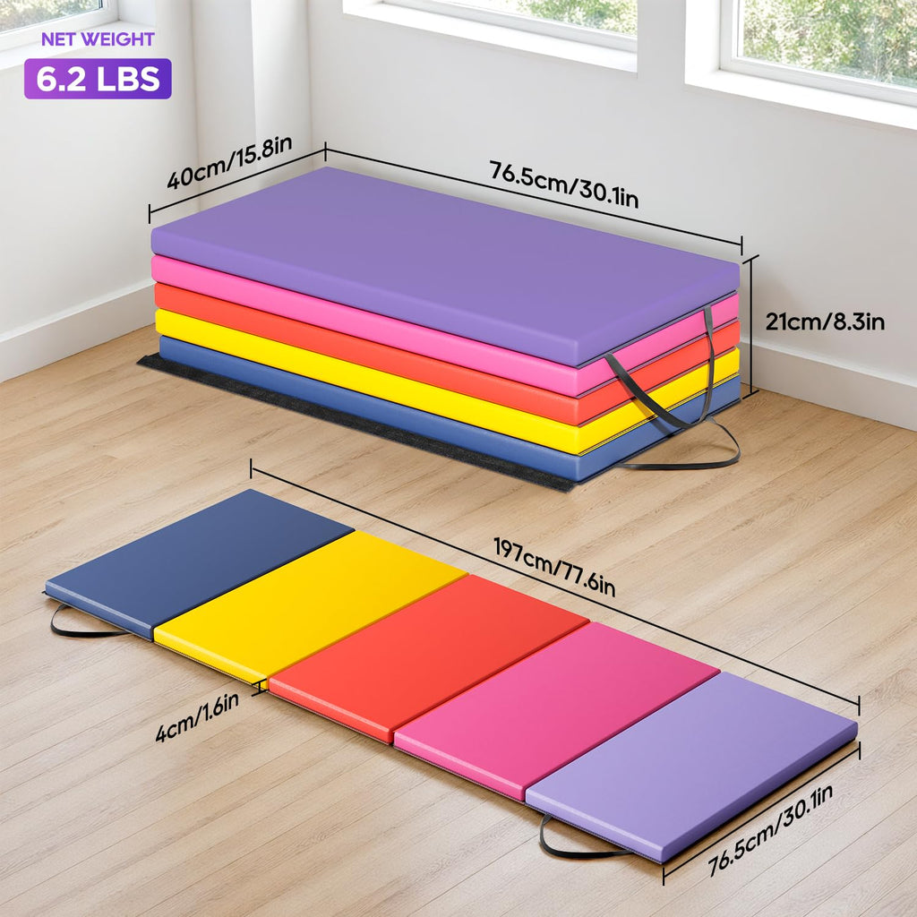 Gymnastics Mats Foldable Tumbling Mats Portable Gymnastics Exercise Mat Thick Gymnastics Tumbling Mats Pad Home Exercise Panel M