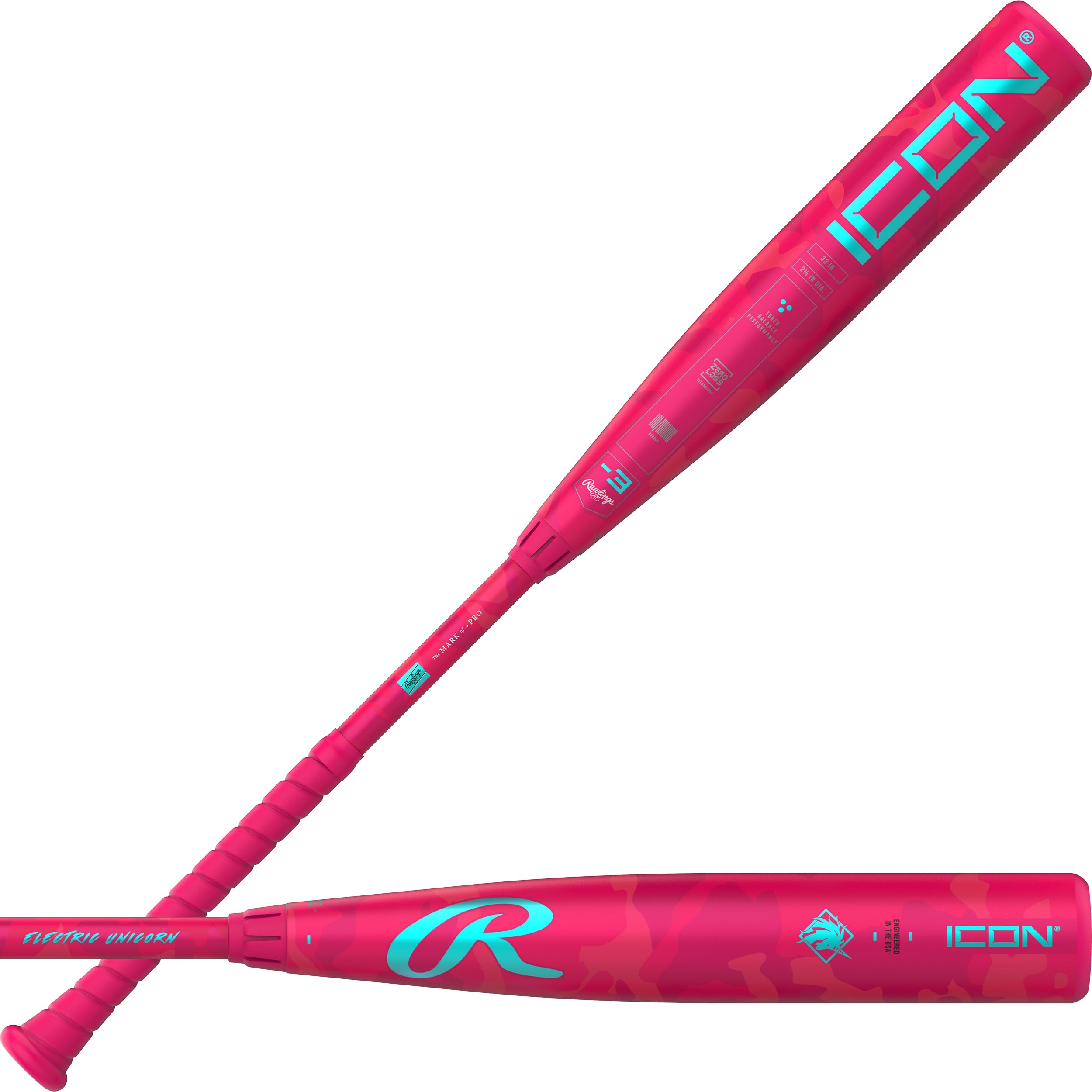 Rawlings | 2025 | ICON Baseball Bat | BBCOR | -3 Drop | Electric Unicorn | 34