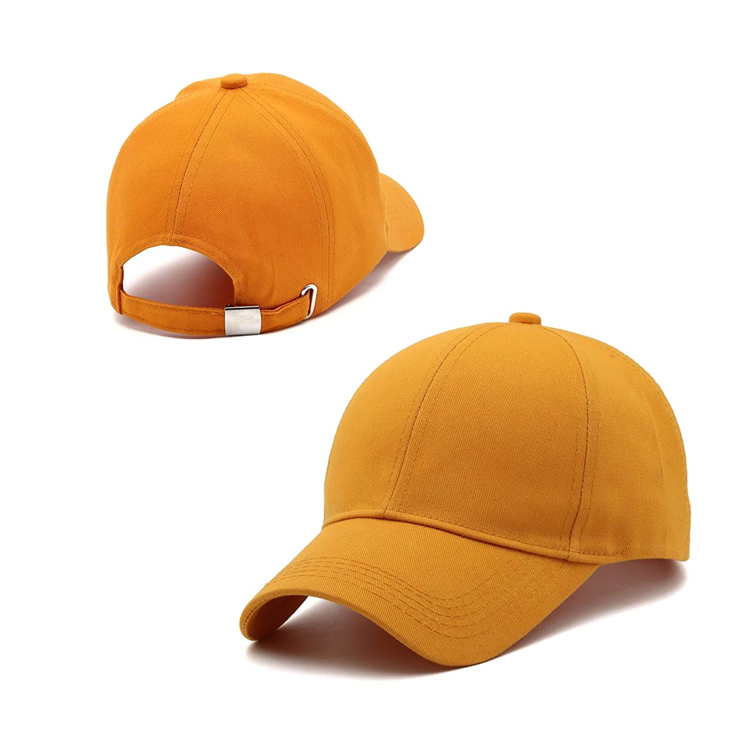 Missby Unisex Free Size Cotton Baseball Cap (Mustard)