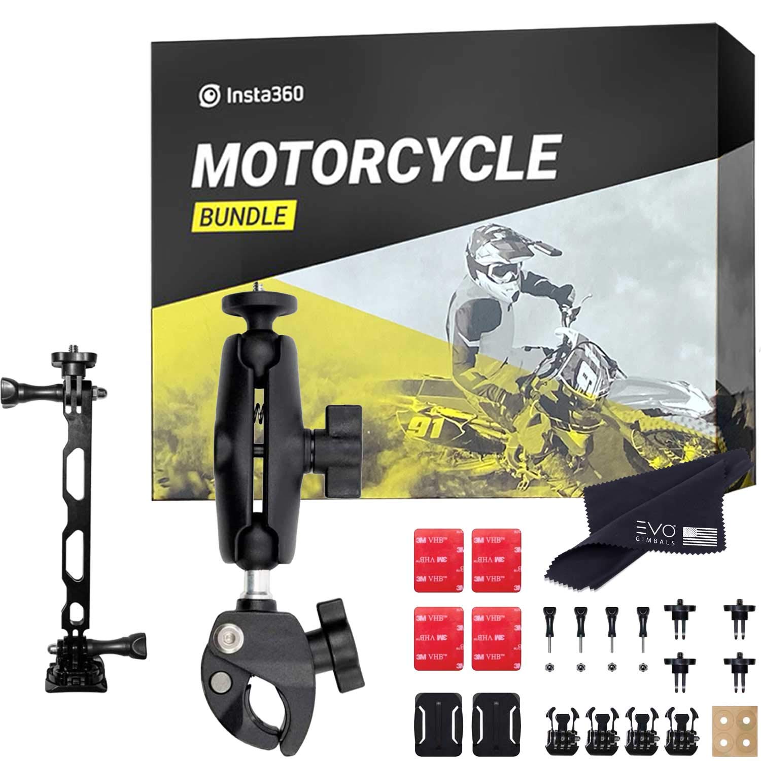 Insta360 Motorcycle Bundle - Complete Mounting Kit For Insta360 One X3/X2/X 360 Cameras | Compatible With Insta360 One R/Rs, Evo