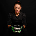 Renegade Gk Vulcan Abyss Goalie Gloves With Pro-Tek Fingersaves | 3.5+3Mm Hyper Grip & 4Mm Duratek | Black & Green Soccer Goalke