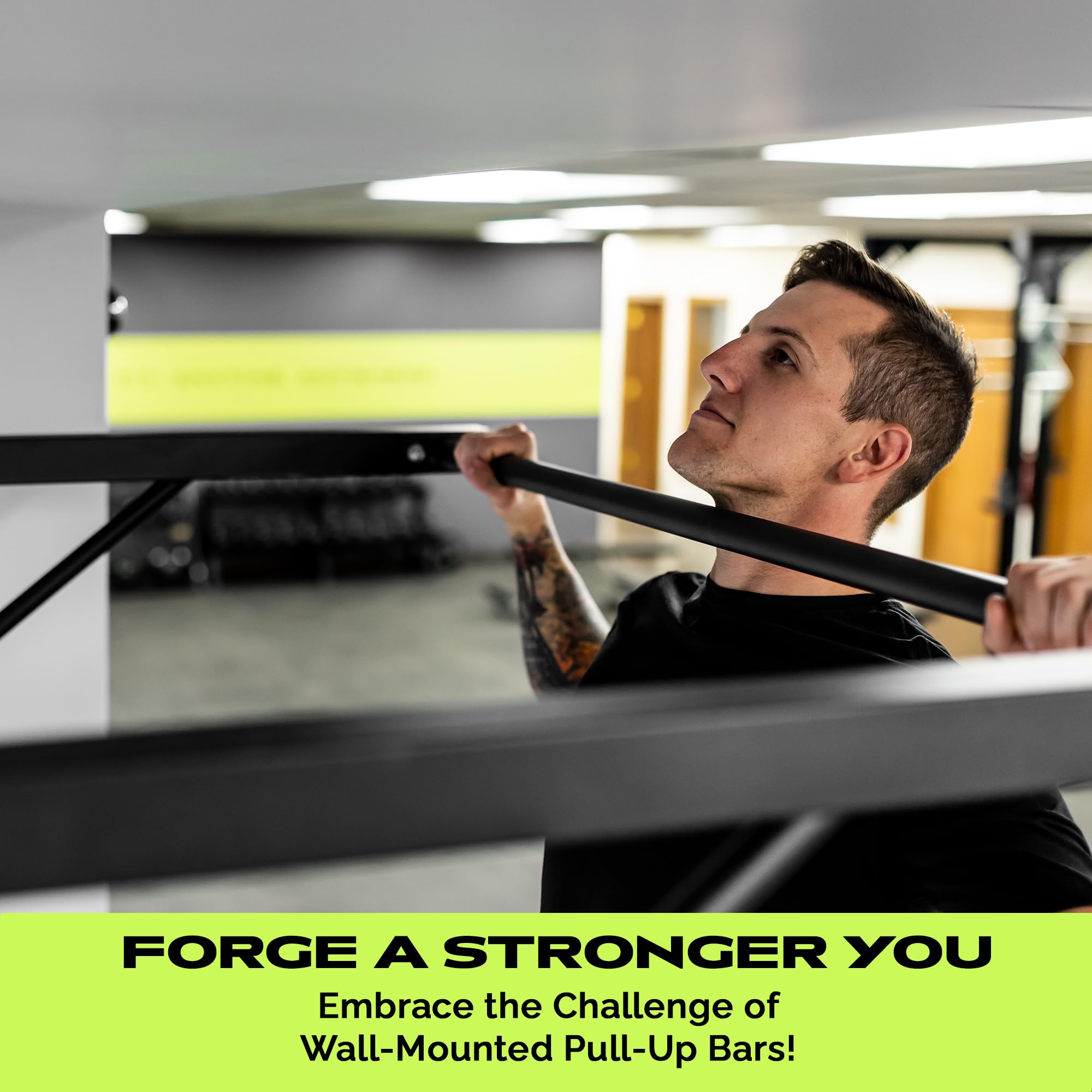 Rage Fitness Heavy-Duty Wall Mounted Pull Up Bar - 500 lbs Weight Capacity | Maintain Upper Body Strength & Core Stability | Spa