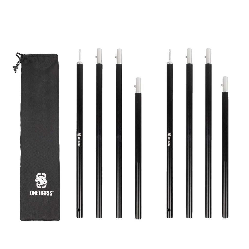 Onetigris Lightweight Tent Poles, 2Pc/Set, 7075 Aluminum Alloy, Adjustable & Extendable
